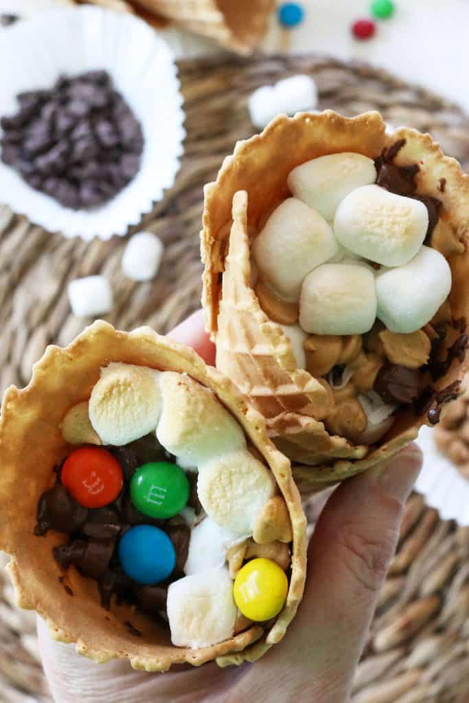 S'Mores Cones Campfire Recipe - Seeking The RV Life