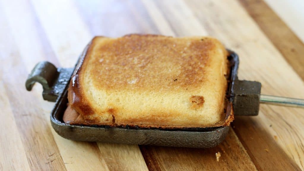 Pie Iron Breakfast Sandwich - Martin's Famous Potato Rolls and Bread